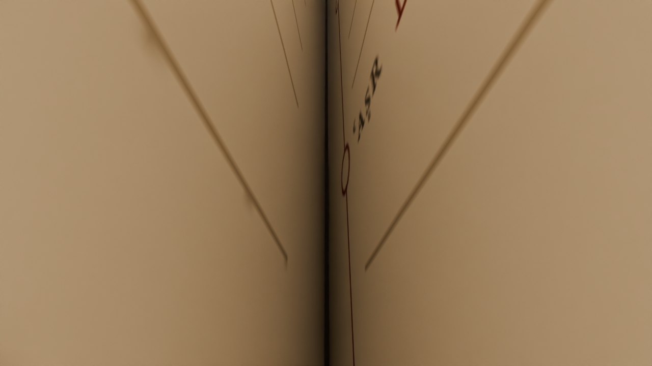 Light between the pages of an open journal
